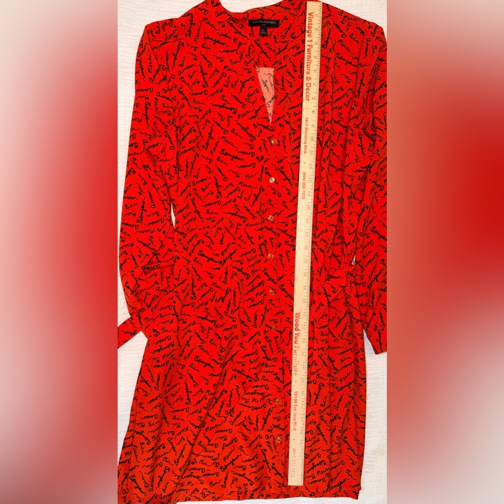 Banana Republic Vibrant Orange Parisian Flair Long Sleeve Dress - Picture 10 of 10